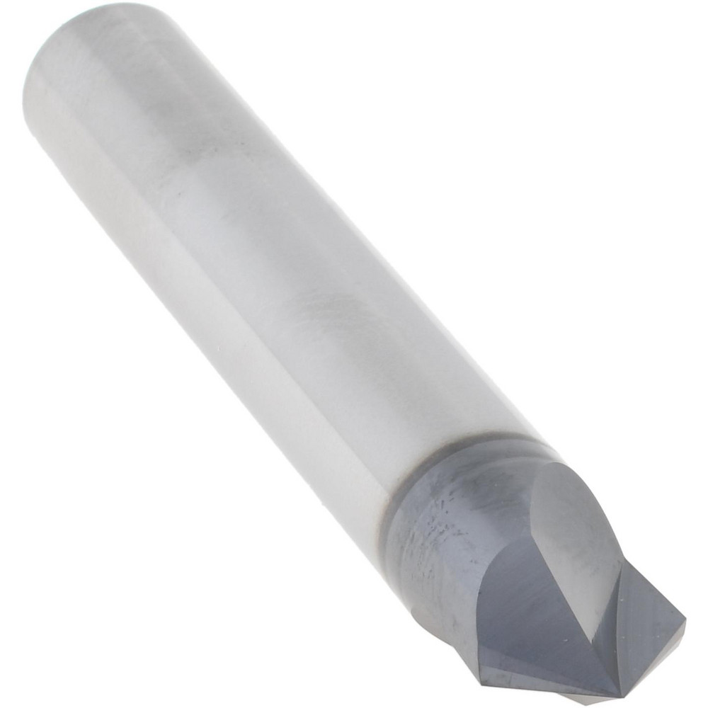 Accupro Chamfer Mill: 3/8" Dia, 3/8" Shank Dia, 100 deg, 2 Flute, Solid Carbide, Single End - EM99943846