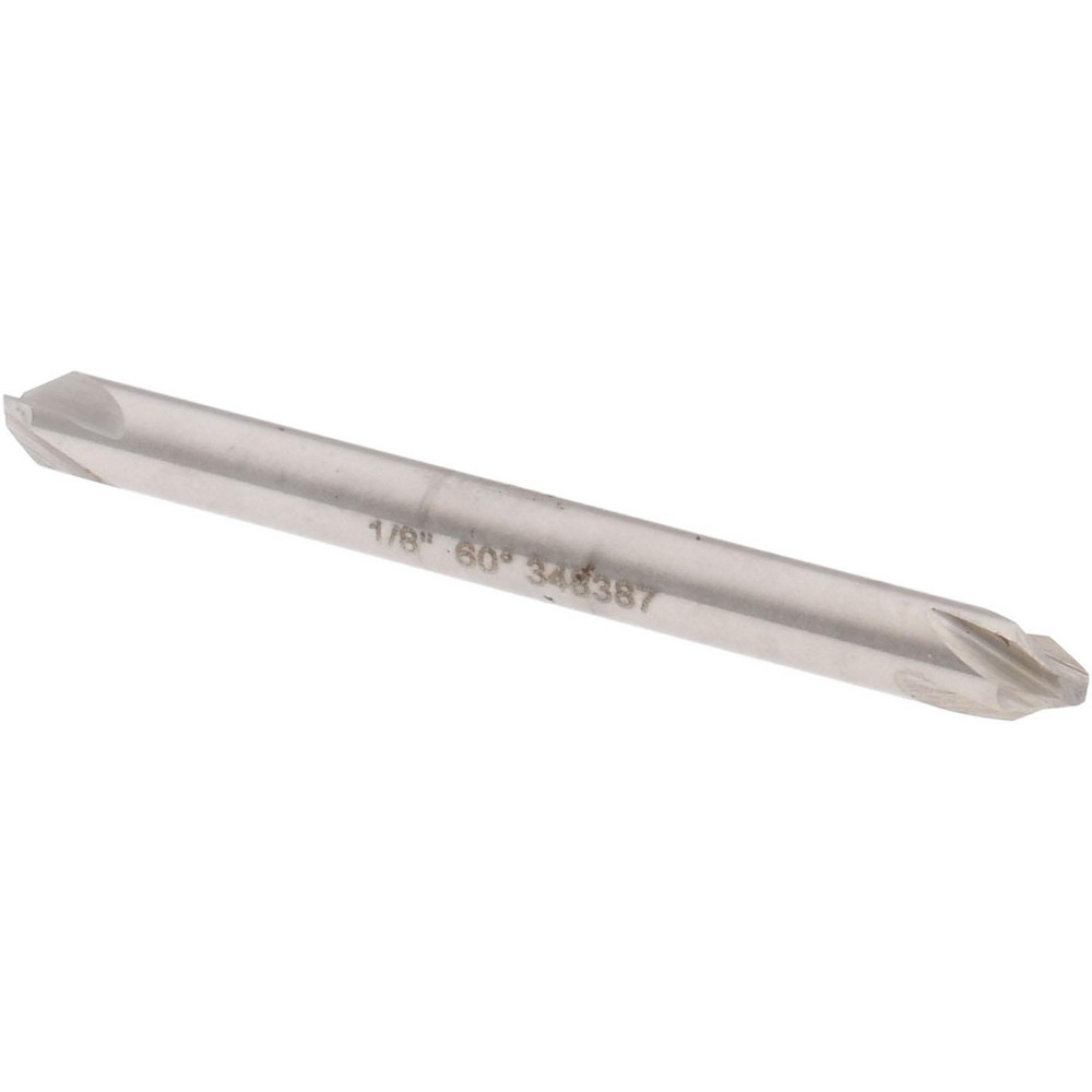 Hertel Countersink: 1/8" Head Dia, 60.00 deg Included Angle, 4 Flute, High-Speed Steel - 18712
