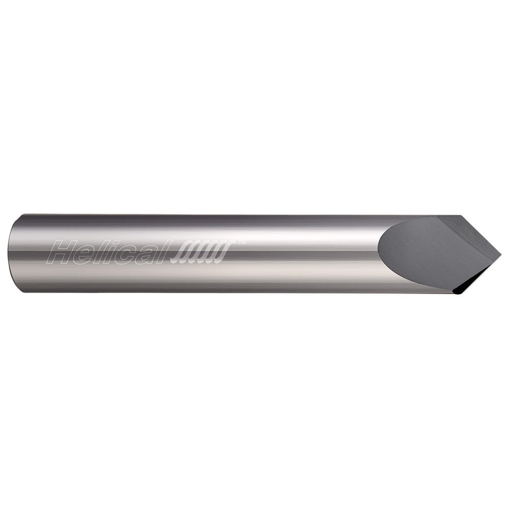 Harvey Tool Chamfer Mill: 1/4" Dia, 1/4" Shank Dia, 110 deg, 2 Flute, Solid Carbide, Single End - 47655