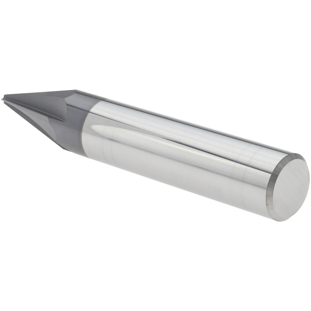 Harvey Tool Chamfer Mill: 1/2" Dia, 1/2" Shank Dia, 30 deg, 4 Flute, Solid Carbide, Single End - 18315-C3