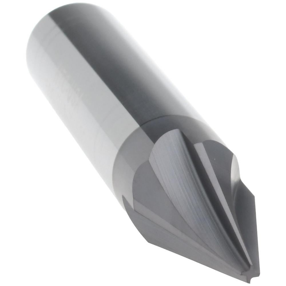 Harvey Tool Chamfer Mill: 1/2" Dia, 1/2" Shank Dia, 30 deg, 4 Flute, Solid Carbide, Single End - 18315-C3