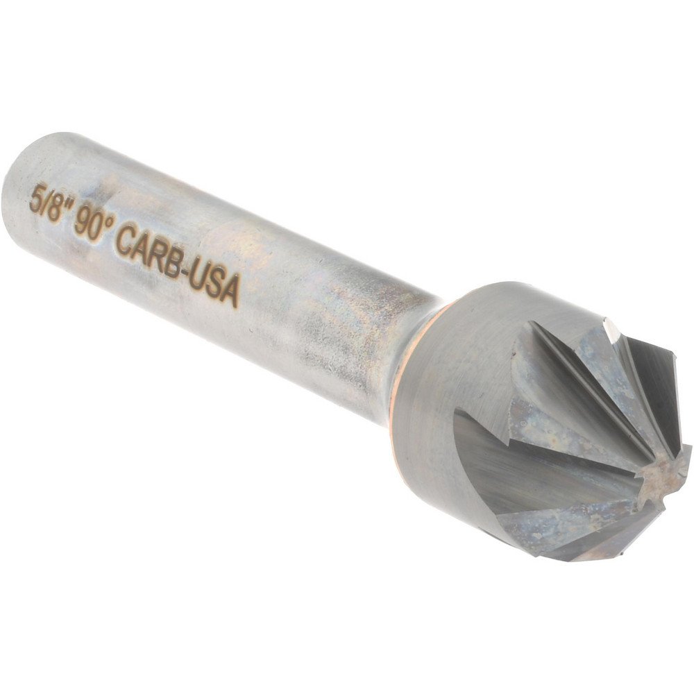 Hertel Countersink: 5/8" Head Dia, 90.00 deg Included Angle, 6 Flute, Solid Carbide, Right Hand Cut - 336-007070
