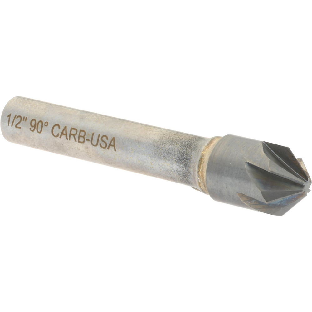 Hertel Countersink: 5/8" Head Dia, 90.00 deg Included Angle, 6 Flute, Solid Carbide, Right Hand Cut - 336-007070