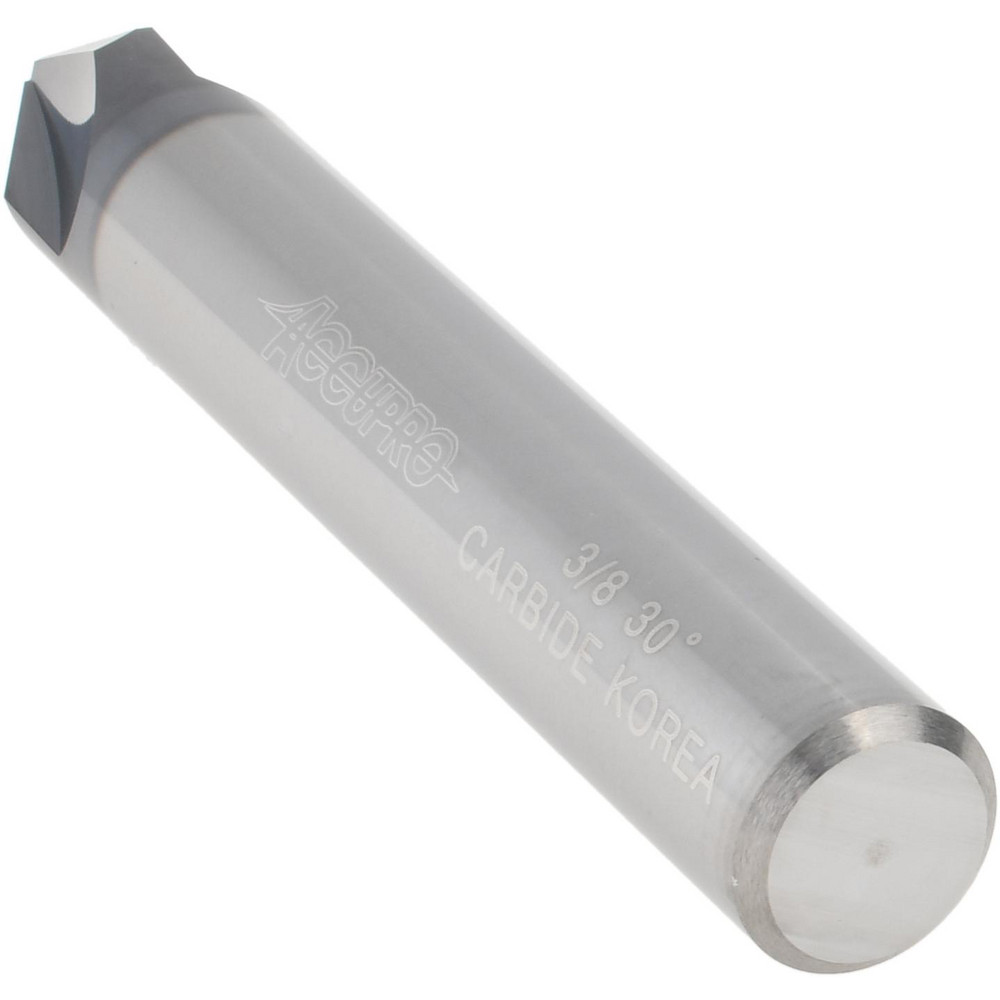 Accupro Chamfer Mill: 3/8" Dia, 3/8" Shank Dia, 60 deg, 3 Flute, Solid Carbide, Single End - EM99943848