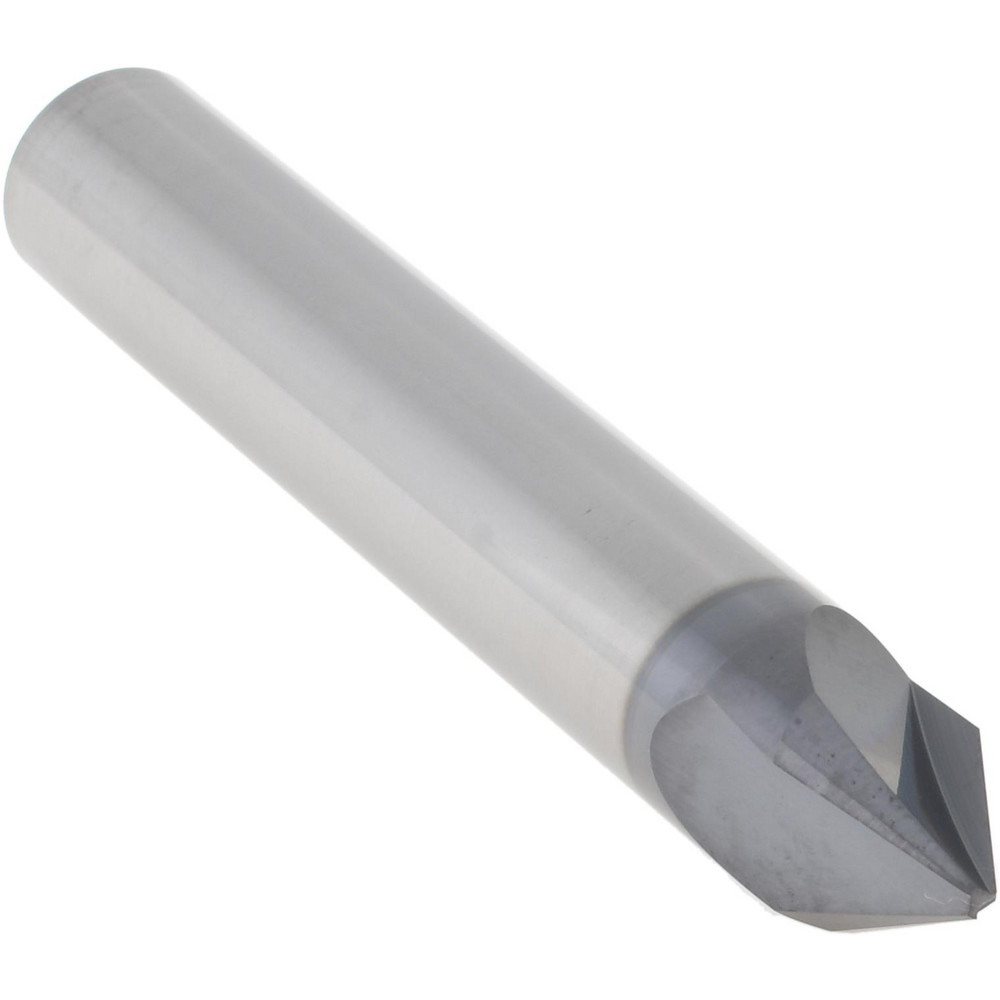Accupro Chamfer Mill: 3/8" Dia, 3/8" Shank Dia, 60 deg, 3 Flute, Solid Carbide, Single End - EM99943848