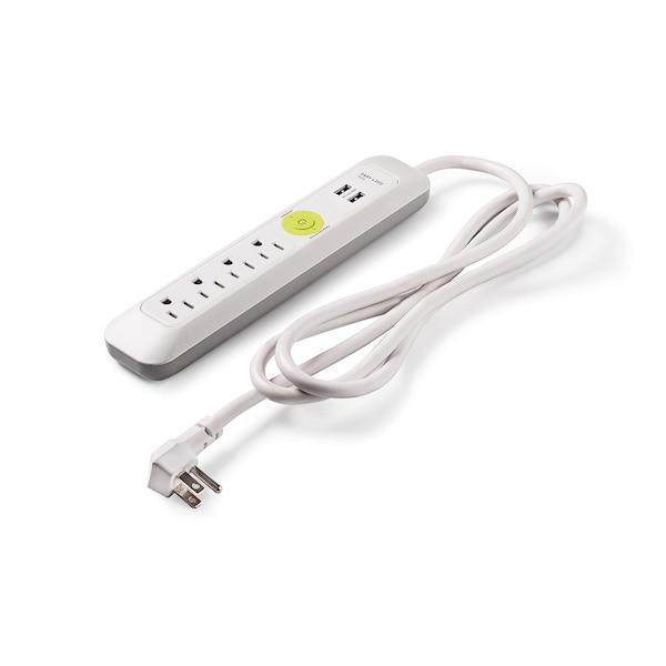 Easylife Tech 4 Outlet 2 USB Port Power Strip 1200J Surge Protector 6FT Ext Cord - 0-2628
