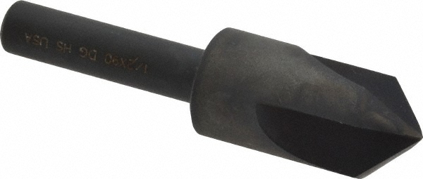 M.A. Ford® Countersink: 1/2" Head Dia, 90.00 deg Included Angle, 3 Flute, High-Speed Steel, Right Hand Cut - 92050003