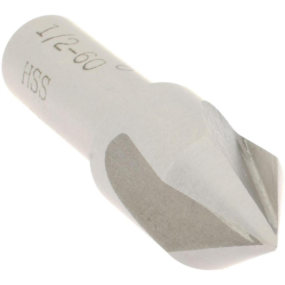 Value Collection Countersink: 1/2" Head Dia, 60.00 deg Included Angle, 3 Flute, High-Speed Steel, Right Hand Cut - SC4060032