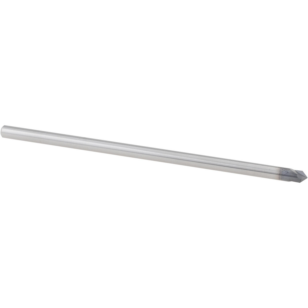 Accupro Chamfer Mill: 1/8" Dia, 1/8" Shank Dia, 90 deg, 2 Flute, Solid Carbide, Single End - EM99943859