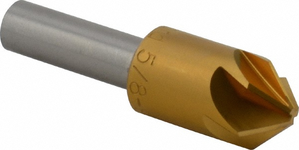 MSC Countersink: 5/8" Head Dia, 90.00 deg Included Angle, 6 Flute, Solid Carbide, Right Hand Cut - 02856