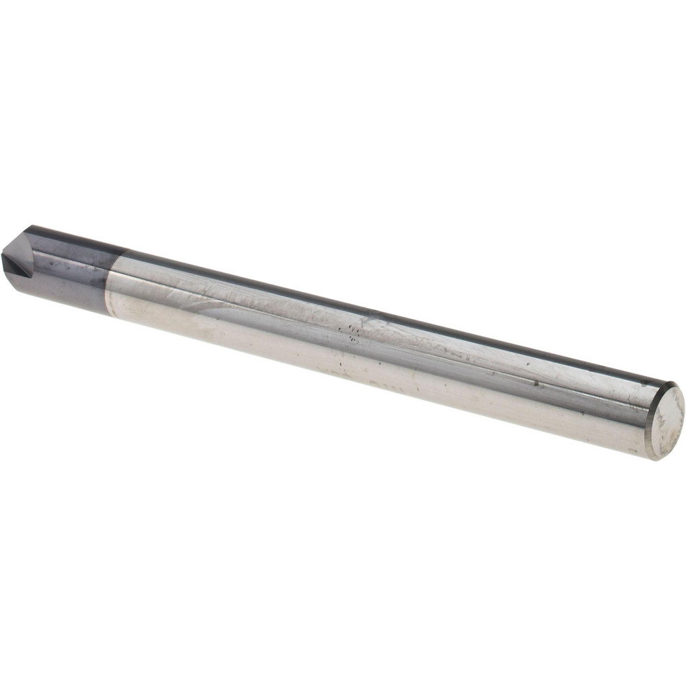 Harvey Tool Chamfer Mill: 3/8" Dia, 3/8" Shank Dia, 90 deg, 3 Flute, Solid Carbide, Single End - 981245-C3