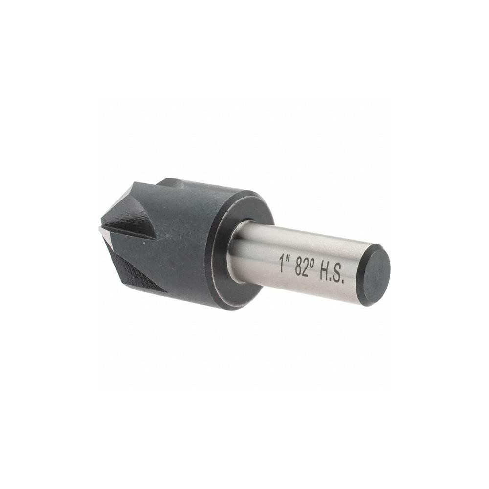 Value Collection Countersink: 1" Head Dia, 82.00 deg Included Angle, 6 Flute, High-Speed Steel, Right Hand Cut - 28632