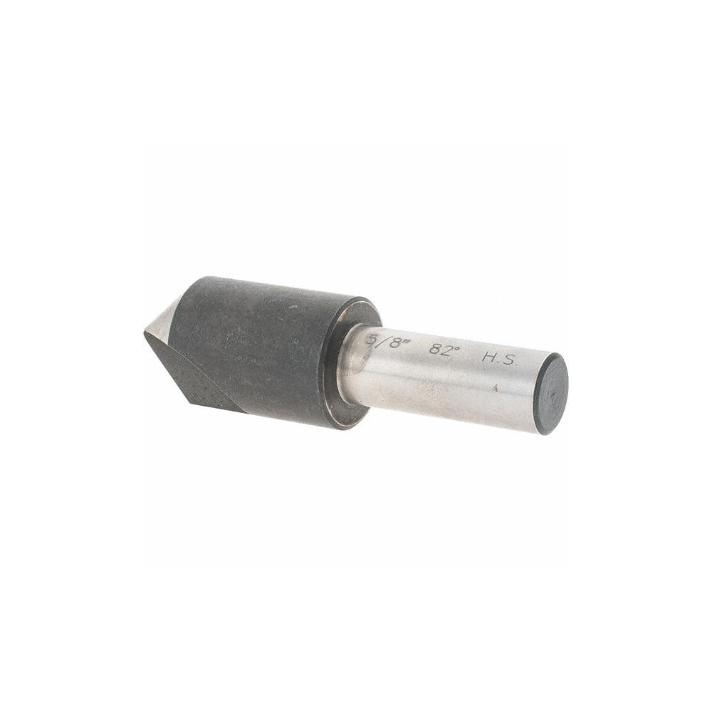 Value Collection Countersink: 5/8" Head Dia, 82.00 deg Included Angle, 1 Flute, High-Speed Steel, Right Hand Cut - 28605