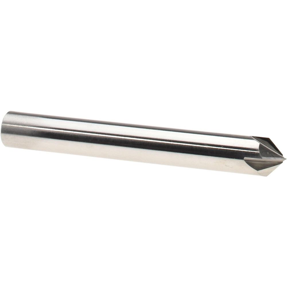 Harvey Tool Chamfer Mill: 1/4" Dia, 1/4" Shank Dia, 60 deg, 4 Flute, Cobalt, Single End - 18116