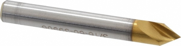 Melin Tool Countersink: 3/16" Head Dia, 60.00 deg Included Angle, 1 Flute, Cobalt Steel, Right Hand Cut - 18141