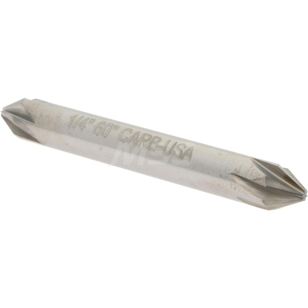 Hertel Countersink: 1/4" Head Dia, 60.00 deg Included Angle, 4 Flute, Solid Carbide, Right Hand Cut - 334-203050