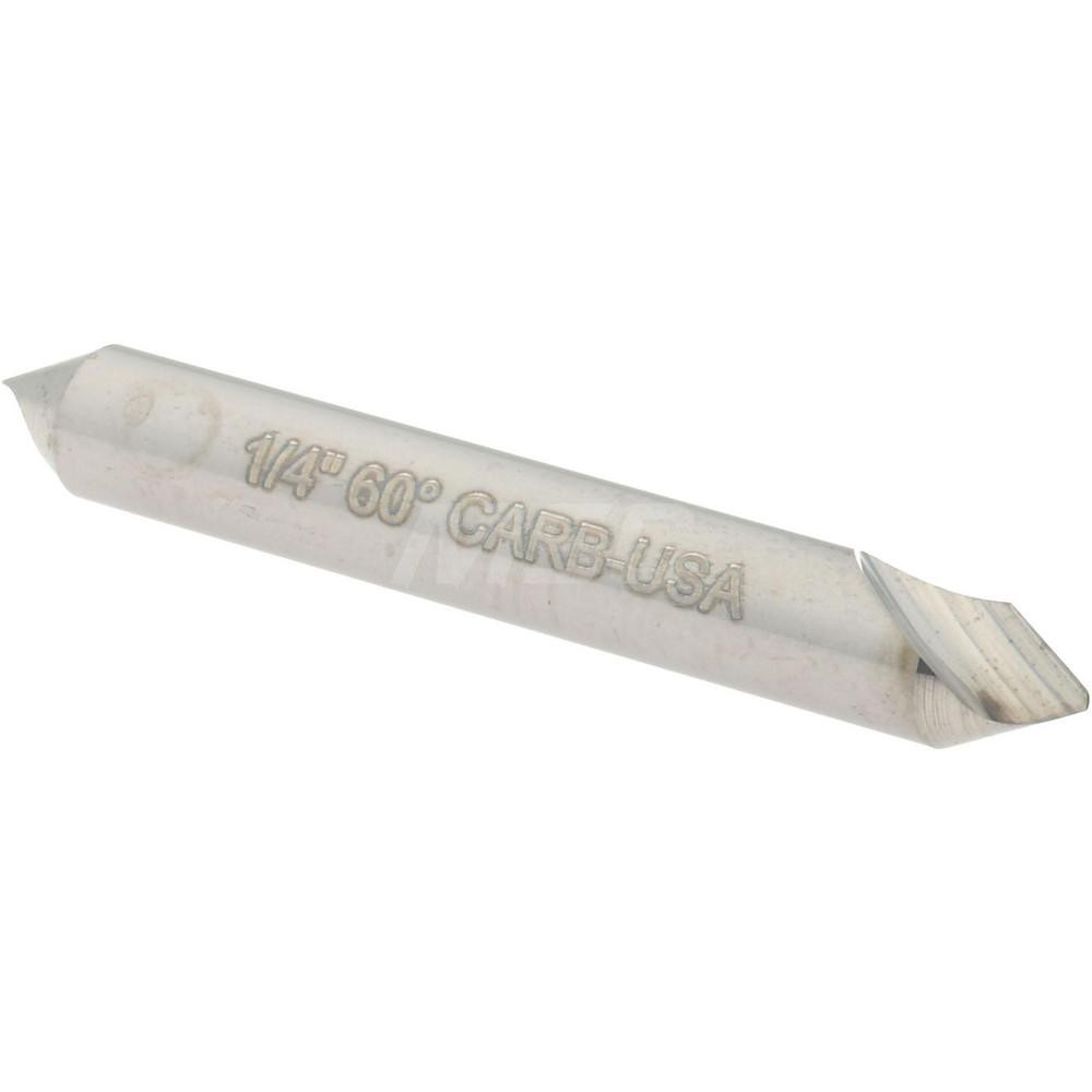 Hertel Countersink: 1/4" Head Dia, 60.00 deg Included Angle, 4 Flute, Solid Carbide, Right Hand Cut - 334-203050