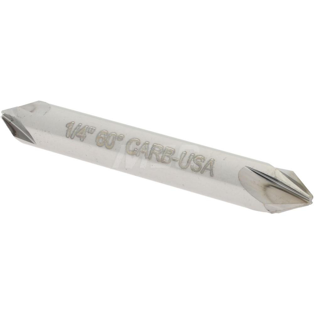 Hertel Countersink: 1/4" Head Dia, 60.00 deg Included Angle, 4 Flute, Solid Carbide, Right Hand Cut - 334-203050