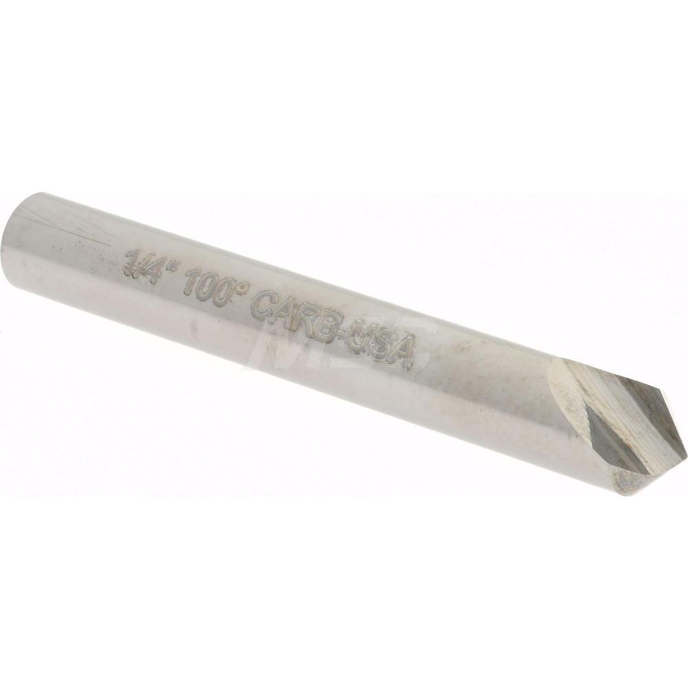 Hertel Countersink: 1/4" Head Dia, 60.00 deg Included Angle, 4 Flute, Solid Carbide, Right Hand Cut - 334-203050