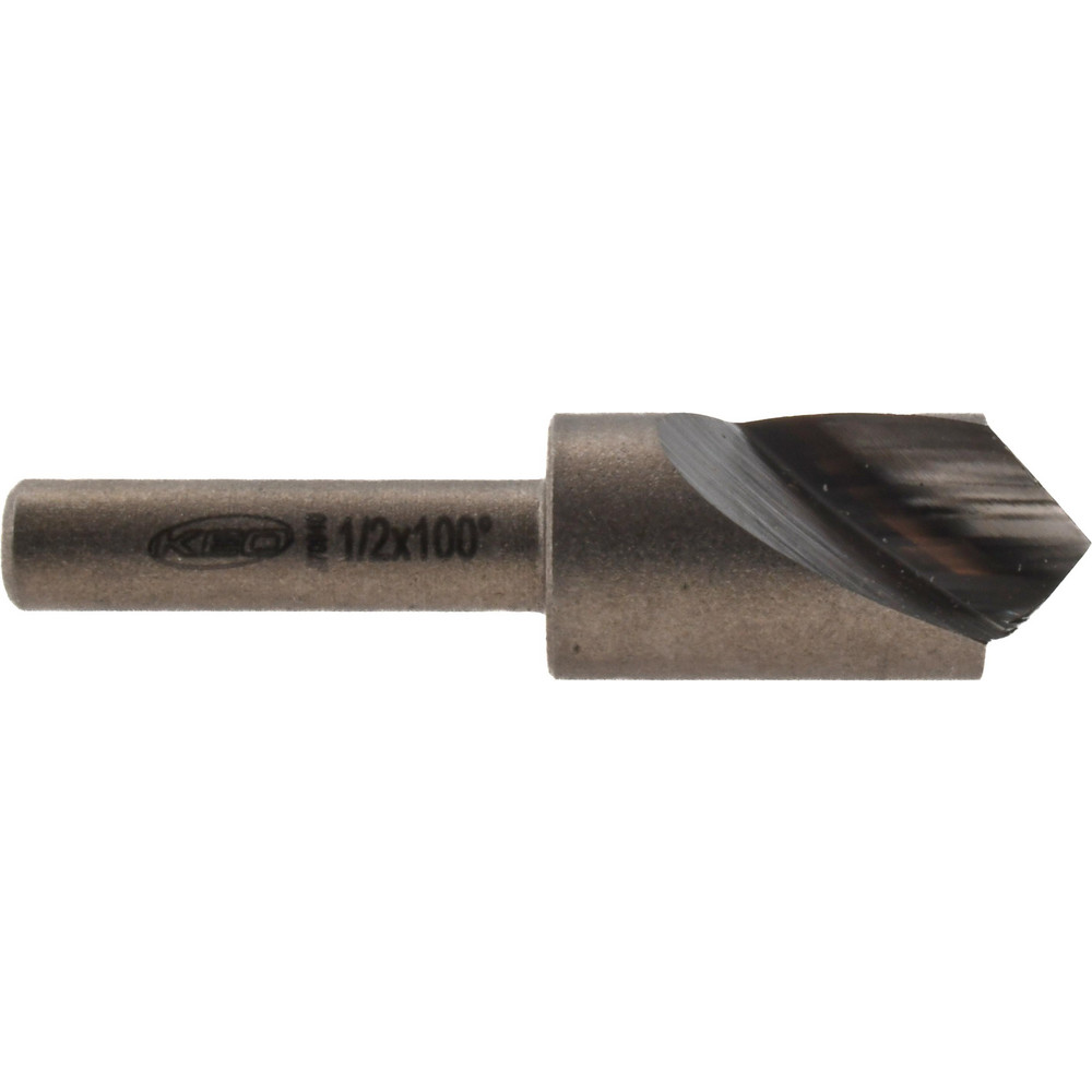 Hertel Countersink: 1/2" Head Dia, 100.00 deg Included Angle, 1 Flute, High-Speed Steel, Right Hand Cut - GX89340319