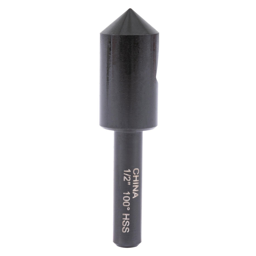 Hertel Countersink: 1/2" Head Dia, 100.00 deg Included Angle, 1 Flute, High-Speed Steel, Right Hand Cut - GX89340319