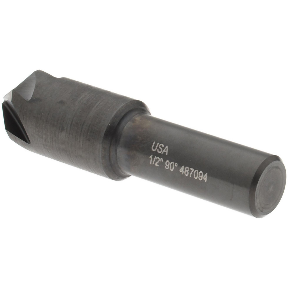 Hertel Countersink: 1/2" Head Dia, 90.00 deg Included Angle, 6 Flute, High-Speed Steel, Right Hand Cut - GX89330310