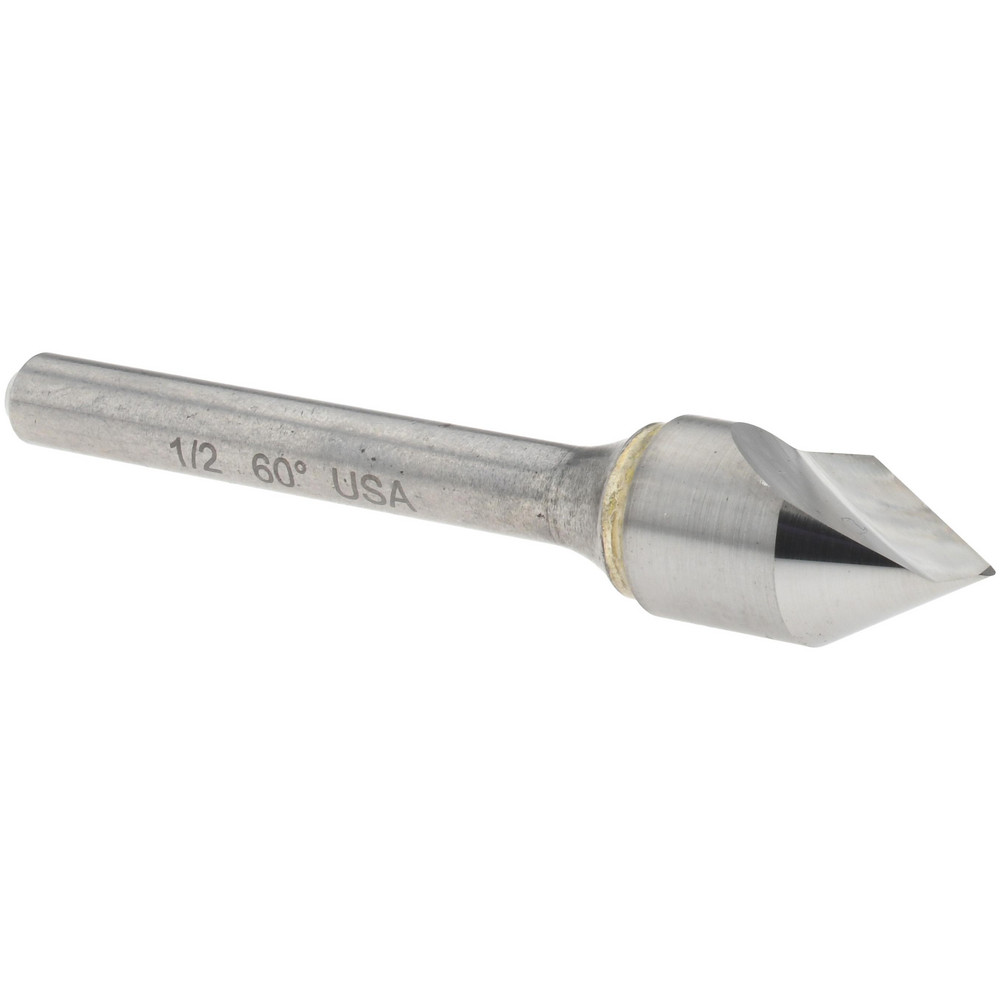 Titan USA Countersink: 1/2" Head Dia, 60.00 deg Included Angle, 1 Flute, Solid Carbide, Right Hand Cut - CS31032