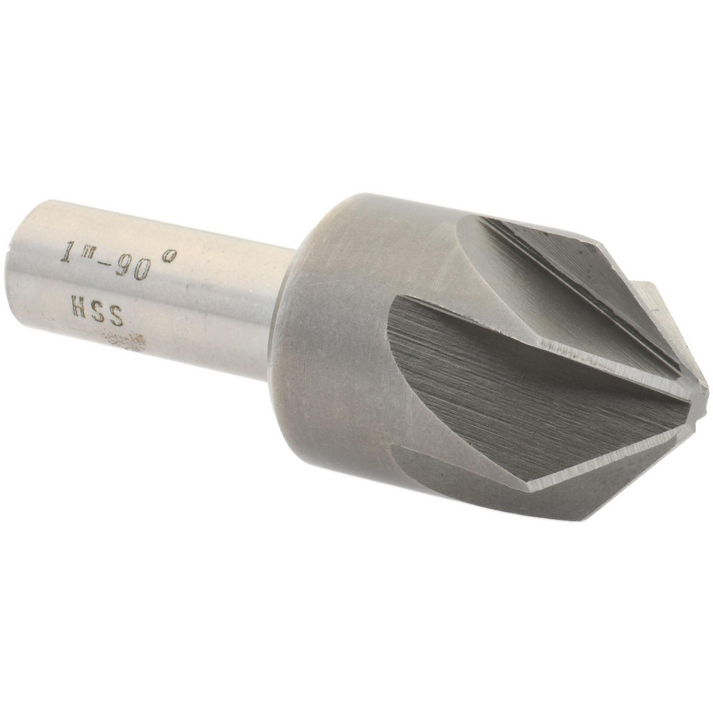 Value Collection Countersink: 1" Head Dia, 90.00 deg Included Angle, 6 Flute, High-Speed Steel, Right Hand Cut - SC2090100