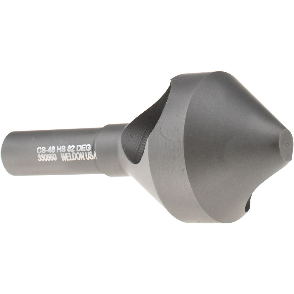 Weldon Countersink: 49/64" Head Dia, 82.00 deg Included Angle, 0 Flute, High-Speed Steel, Right Hand Cut - 98718-94-W