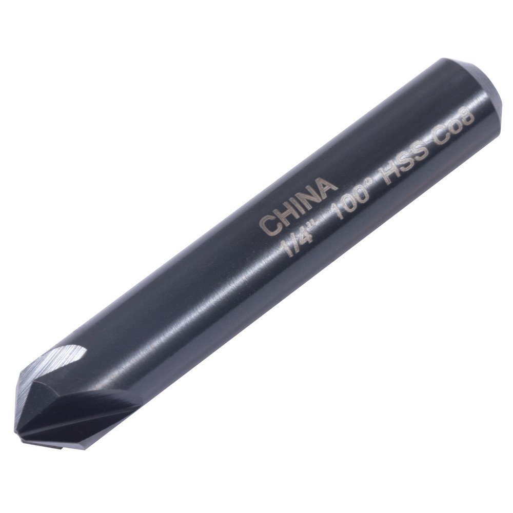 Hertel Countersink: 1/4" Head Dia, 100.00 deg Included Angle, 4 Flute, High-Speed Steel, Right Hand Cut - GX89331136