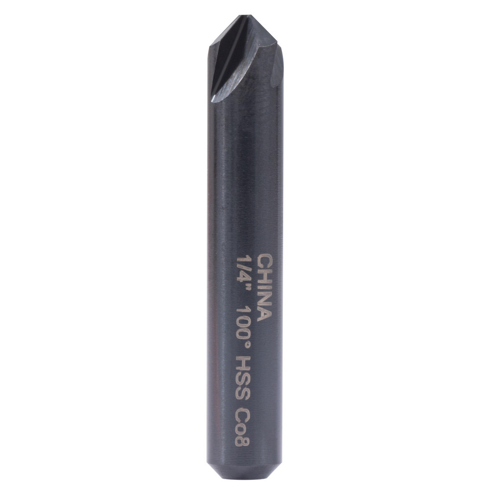 Hertel Countersink: 1/4" Head Dia, 100.00 deg Included Angle, 4 Flute, High-Speed Steel, Right Hand Cut - GX89331136