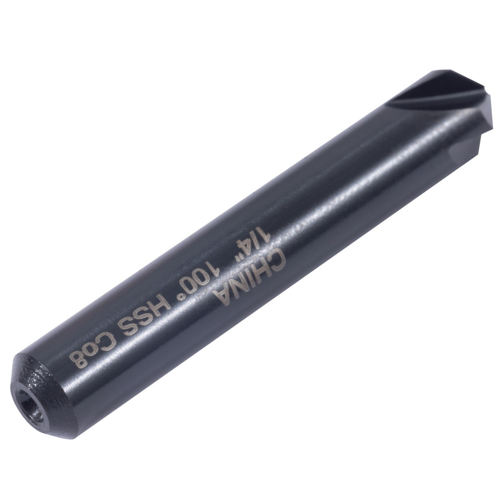 Hertel Countersink: 1/4" Head Dia, 100.00 deg Included Angle, 4 Flute, High-Speed Steel, Right Hand Cut - GX89331136