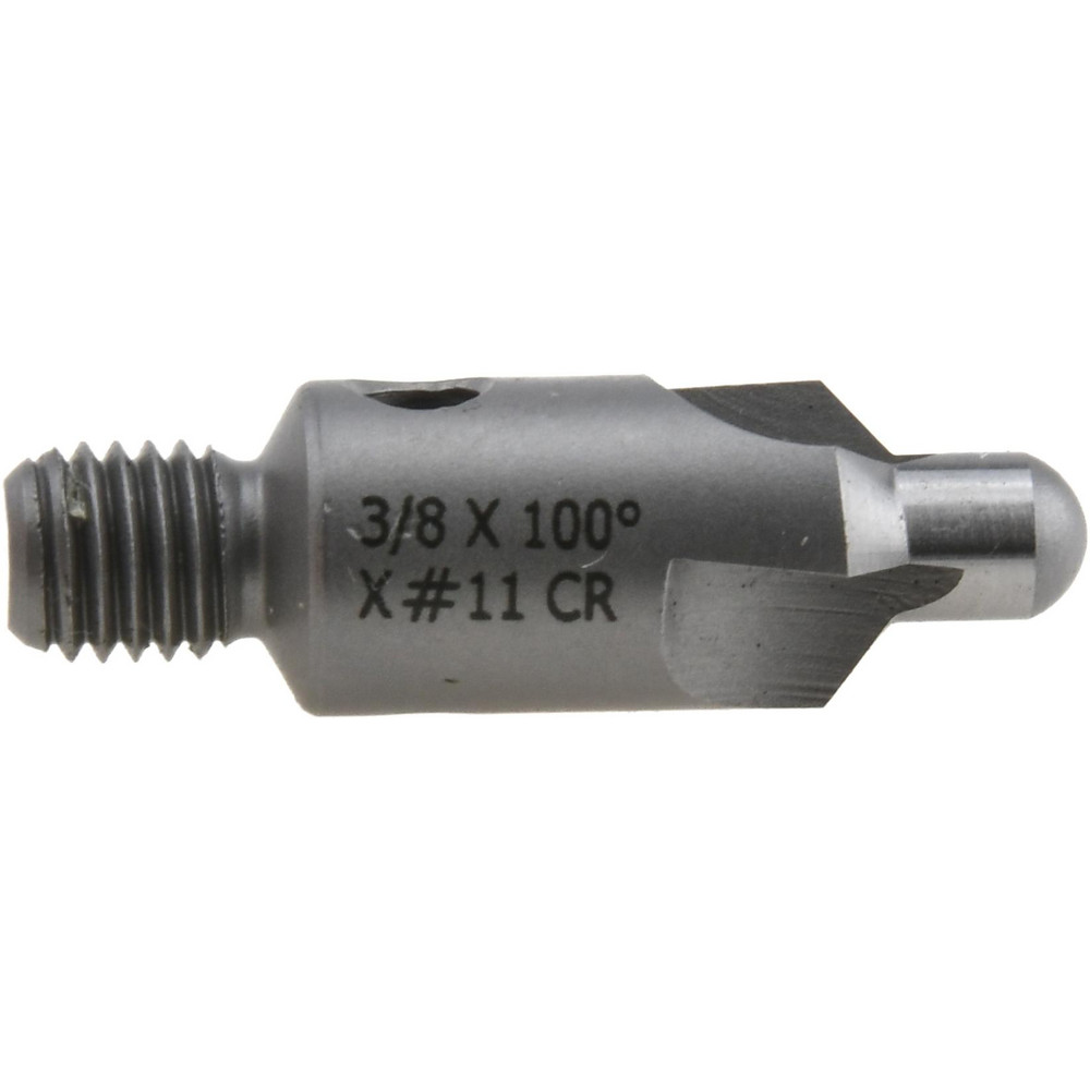Made in USA 2-1/2" OAL, 3/8" Head Dia, 3 Flute, 100° Incl Angle, Integral Pilot, Adjustable Stop Countersink - 150-3-100-.1910