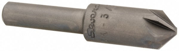 Made in USA Countersink: 3/8" Head Dia, 90.00 deg Included Angle, 6 Flute, High-Speed Steel, Right Hand Cut - 02414