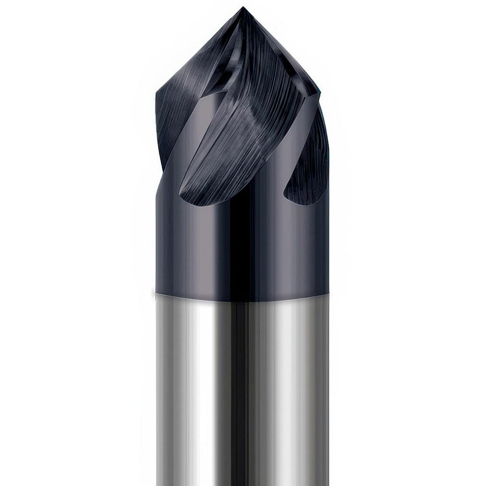 Harvey Tool Chamfer Mill: 1/8" Dia, 1/8" Shank Dia, 60 deg, 4 Flute, Solid Carbide, Single End - 889708-C3