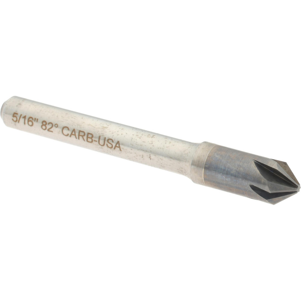 Hertel Countersink: 5/16" Head Dia, 100.00 deg Included Angle, 6 Flute, Solid Carbide, Right Hand Cut - 336-004080