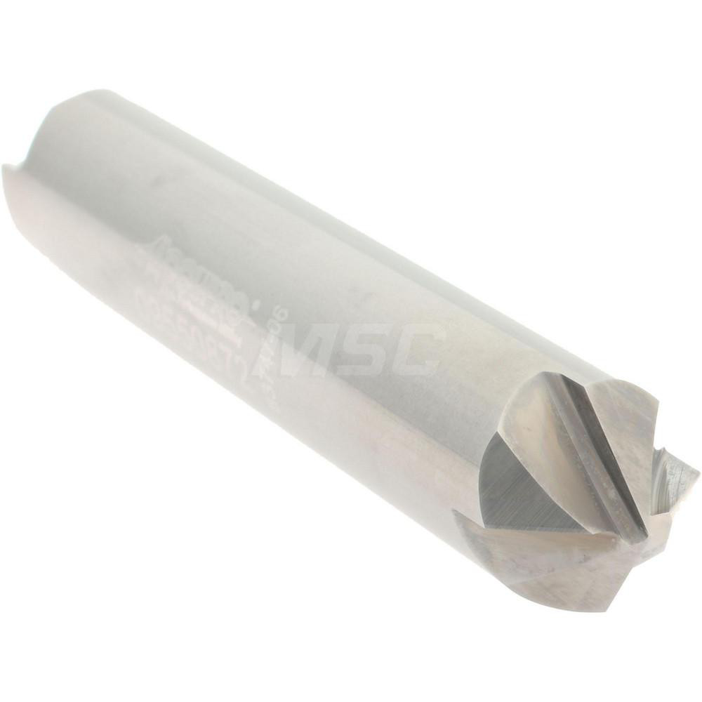 Accupro Chamfer Mill: 3/8" Dia, 3/8" Shank Dia, 90 deg, 4 Flute, Solid Carbide, Double End - 2500003