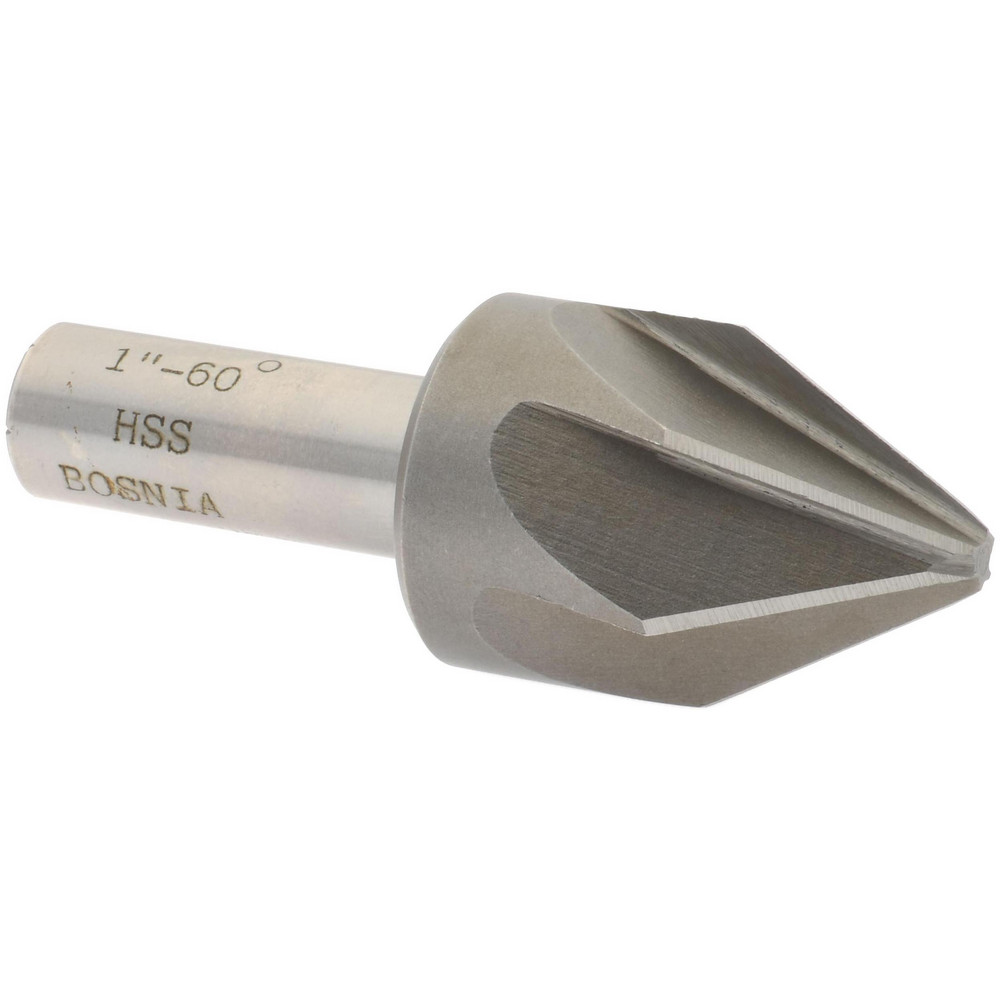 Value Collection Countersink: 1" Head Dia, 60.00 deg Included Angle, 6 Flute, High-Speed Steel, Right Hand Cut - SC2060100