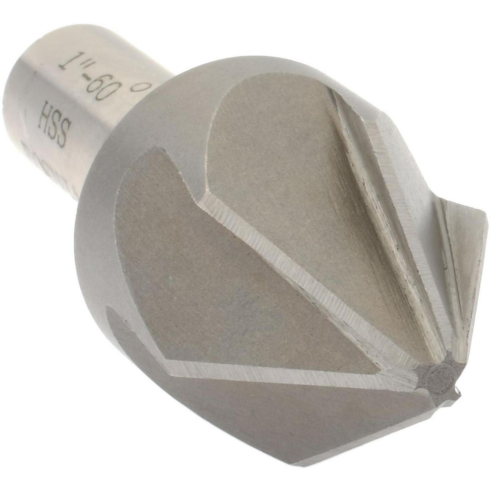 Value Collection Countersink: 1" Head Dia, 60.00 deg Included Angle, 6 Flute, High-Speed Steel, Right Hand Cut - SC2060100