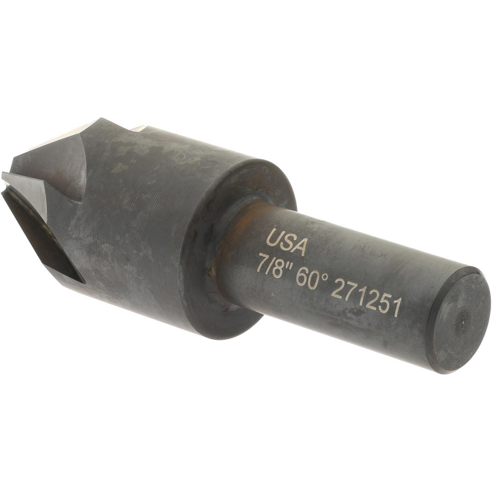 Hertel Countersink: 7/8" Head Dia, 60.00 deg Included Angle, 6 Flute, High-Speed Steel, Right Hand Cut - GX89331250