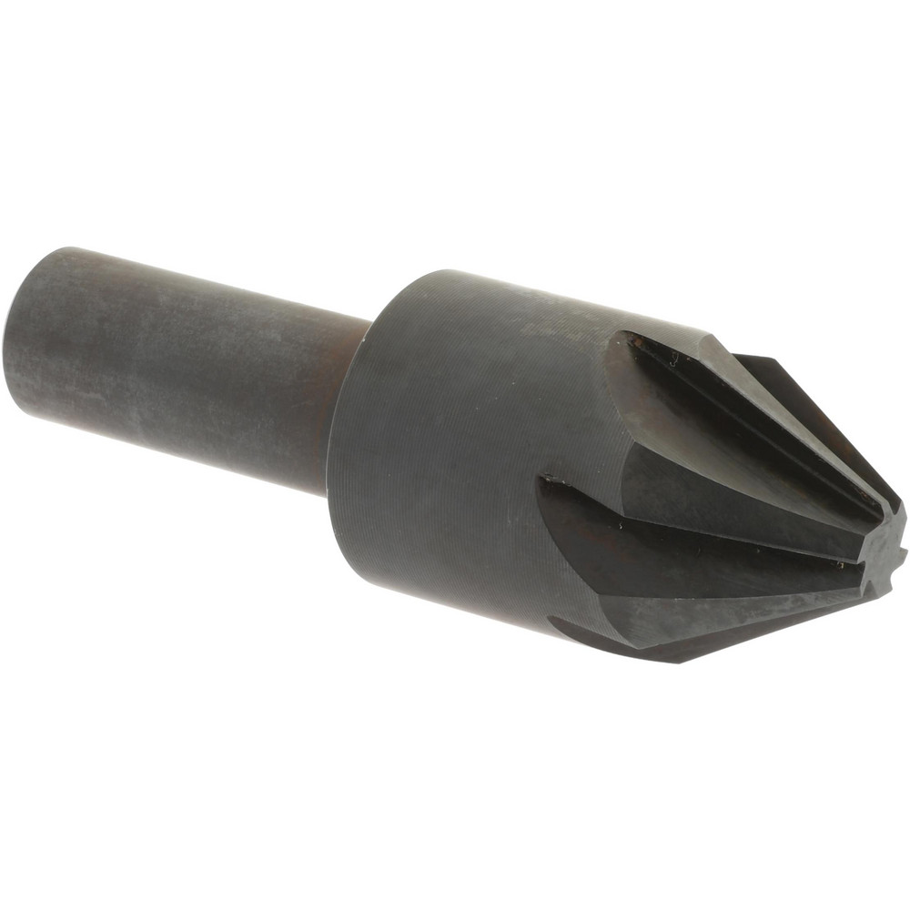 Hertel Countersink: 7/8" Head Dia, 60.00 deg Included Angle, 6 Flute, High-Speed Steel, Right Hand Cut - GX89331250