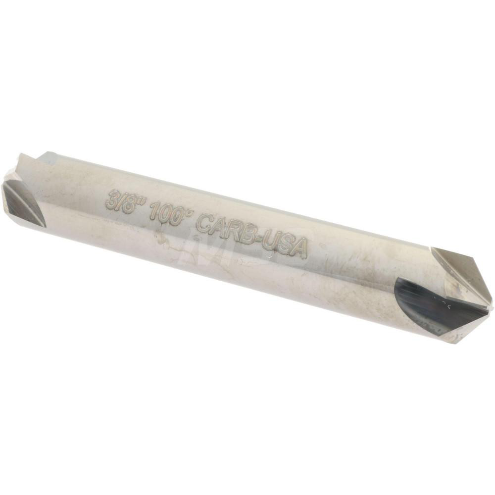 Hertel Countersink: 3/16" Head Dia, 100.00 deg Included Angle, 4 Flute, Solid Carbide, Right Hand Cut - 334-202080