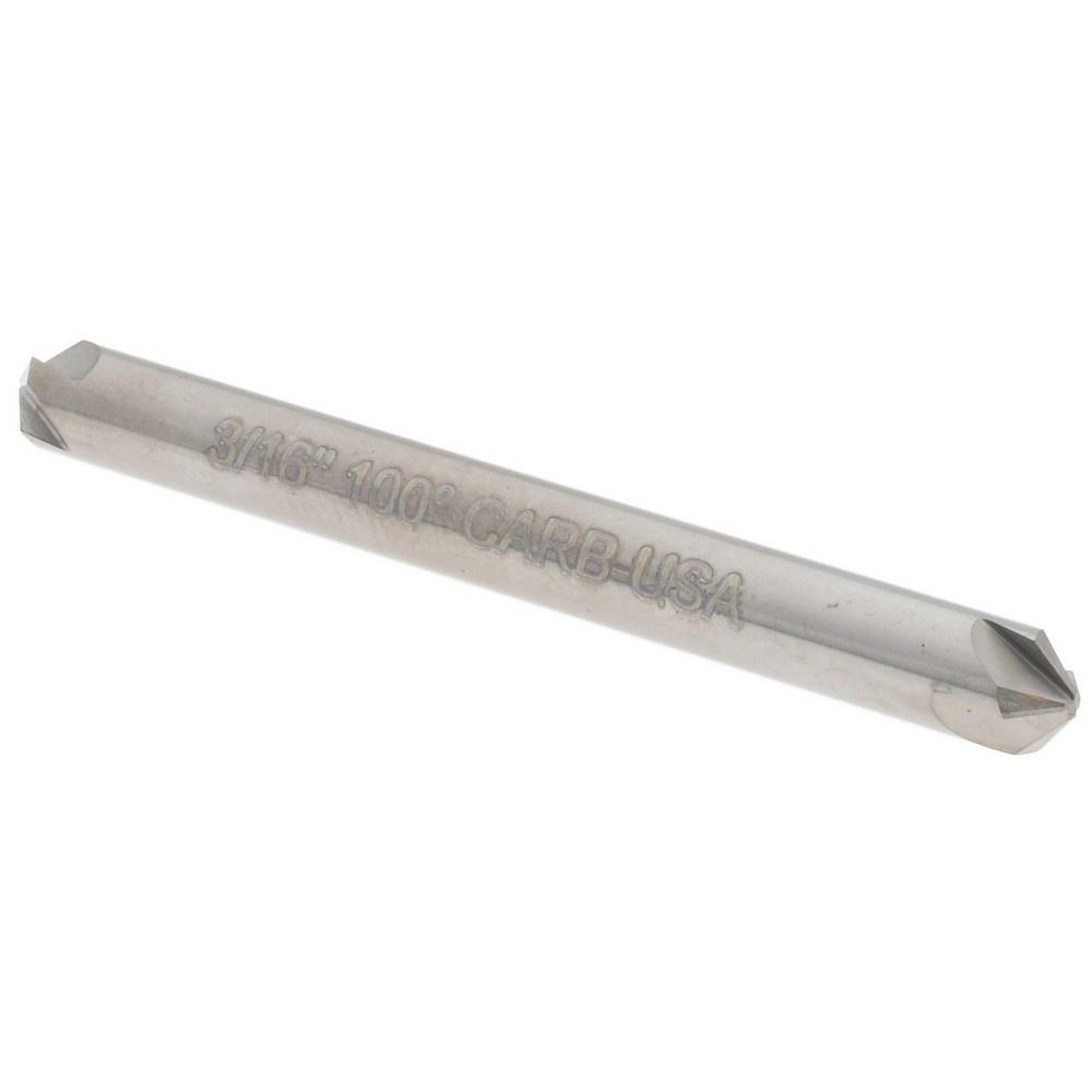 Hertel Countersink: 3/16" Head Dia, 100.00 deg Included Angle, 4 Flute, Solid Carbide, Right Hand Cut - 334-202080