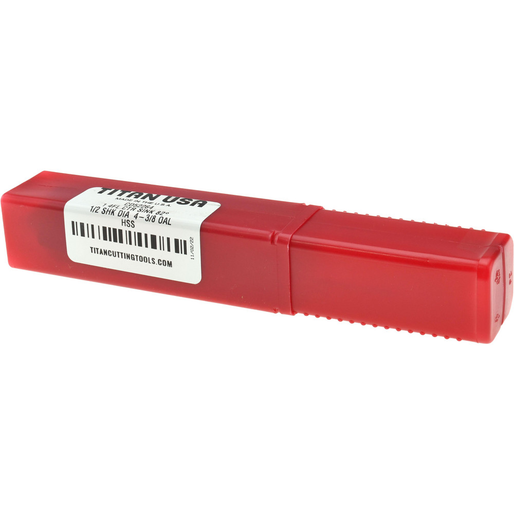 Titan USA Countersink: 82.00 deg Included Angle, 4 Flute, High-Speed Steel, Right Hand Cut - CD52264