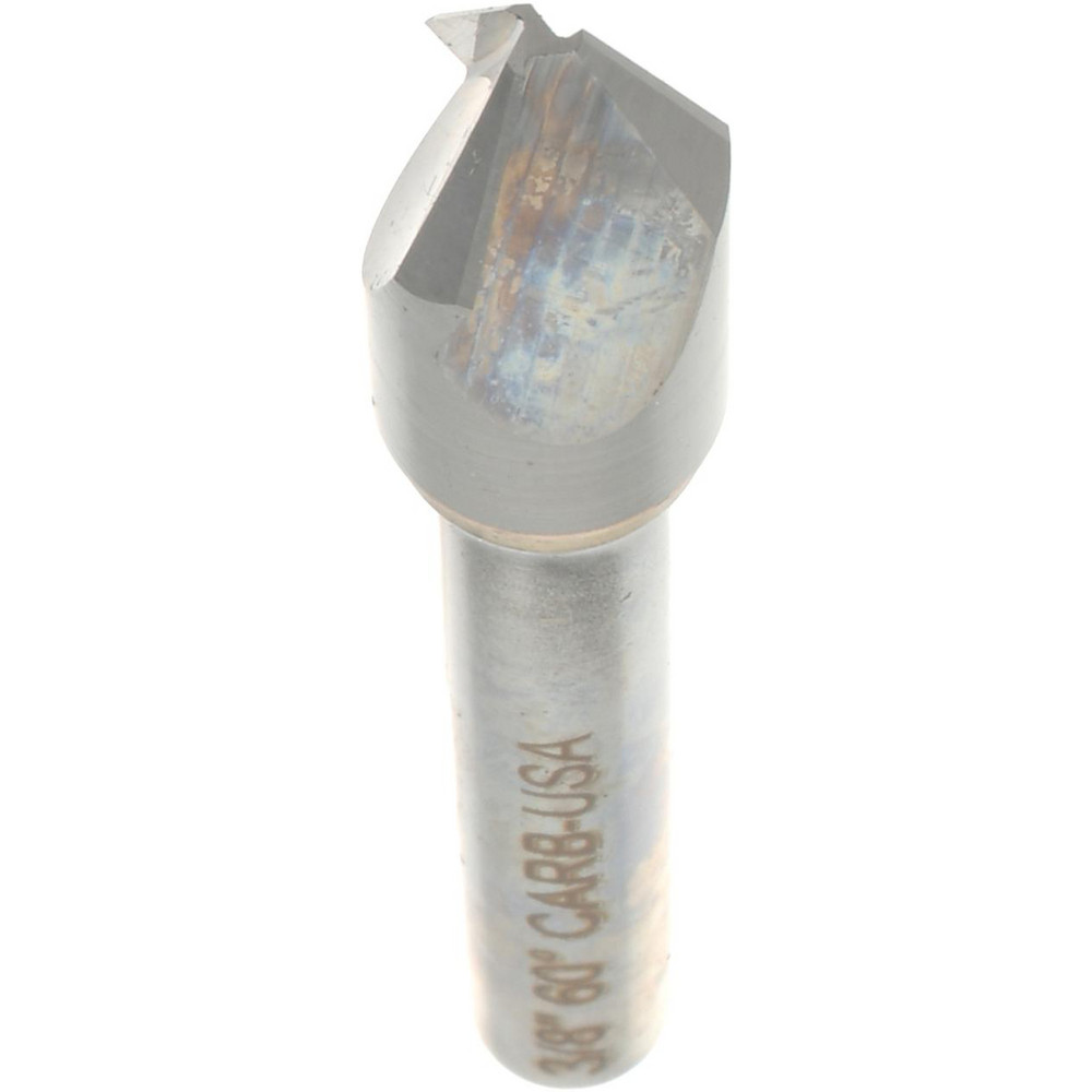 Hertel Countersink: 3/8" Head Dia, 60.00 deg Included Angle, 3 Flute, Solid Carbide, Right Hand Cut - 333-005050