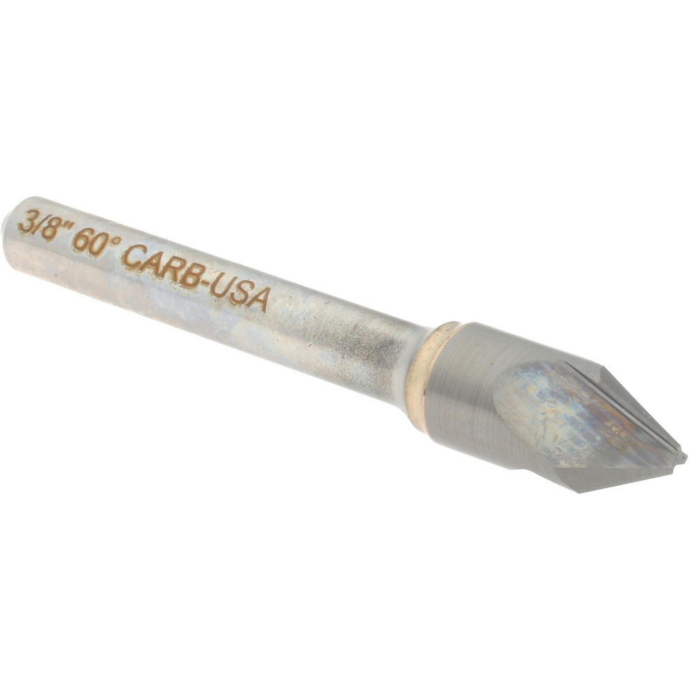 Hertel Countersink: 3/8" Head Dia, 60.00 deg Included Angle, 3 Flute, Solid Carbide, Right Hand Cut - 333-005050