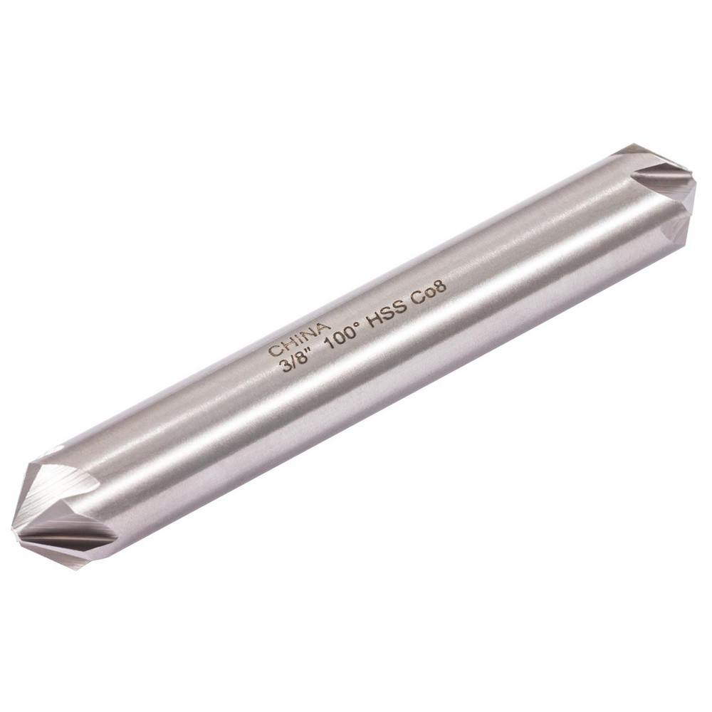 Hertel Countersink: 3/8" Head Dia, 100.00 deg Included Angle, 6 Flute, High-Speed Steel, Right Hand Cut - GX89330450