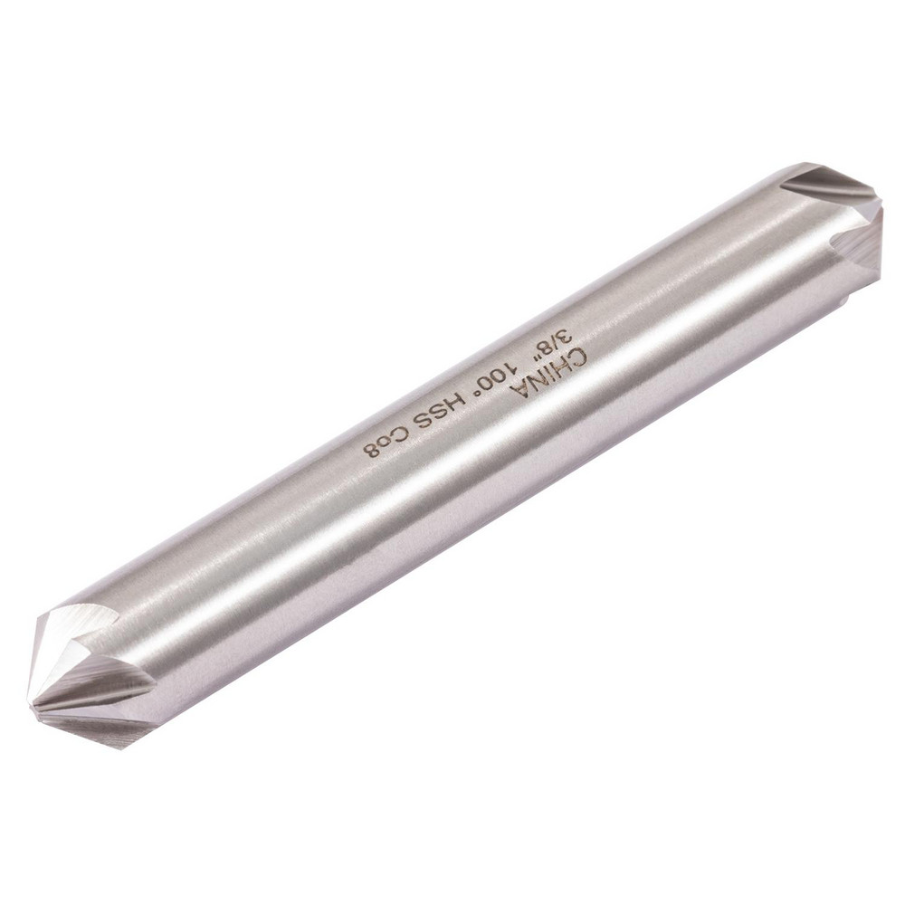 Hertel Countersink: 3/8" Head Dia, 100.00 deg Included Angle, 6 Flute, High-Speed Steel, Right Hand Cut - GX89330450