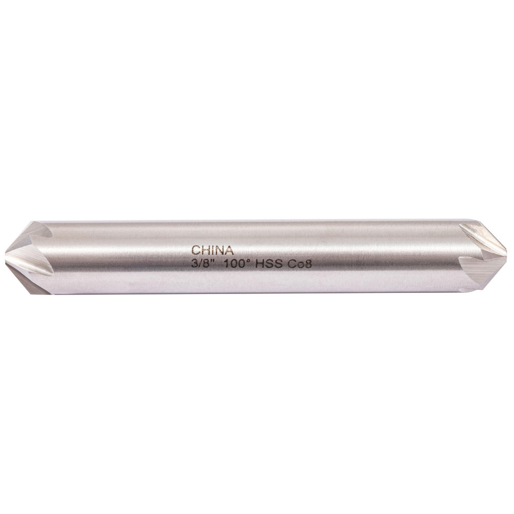 Hertel Countersink: 3/8" Head Dia, 100.00 deg Included Angle, 6 Flute, High-Speed Steel, Right Hand Cut - GX89330450