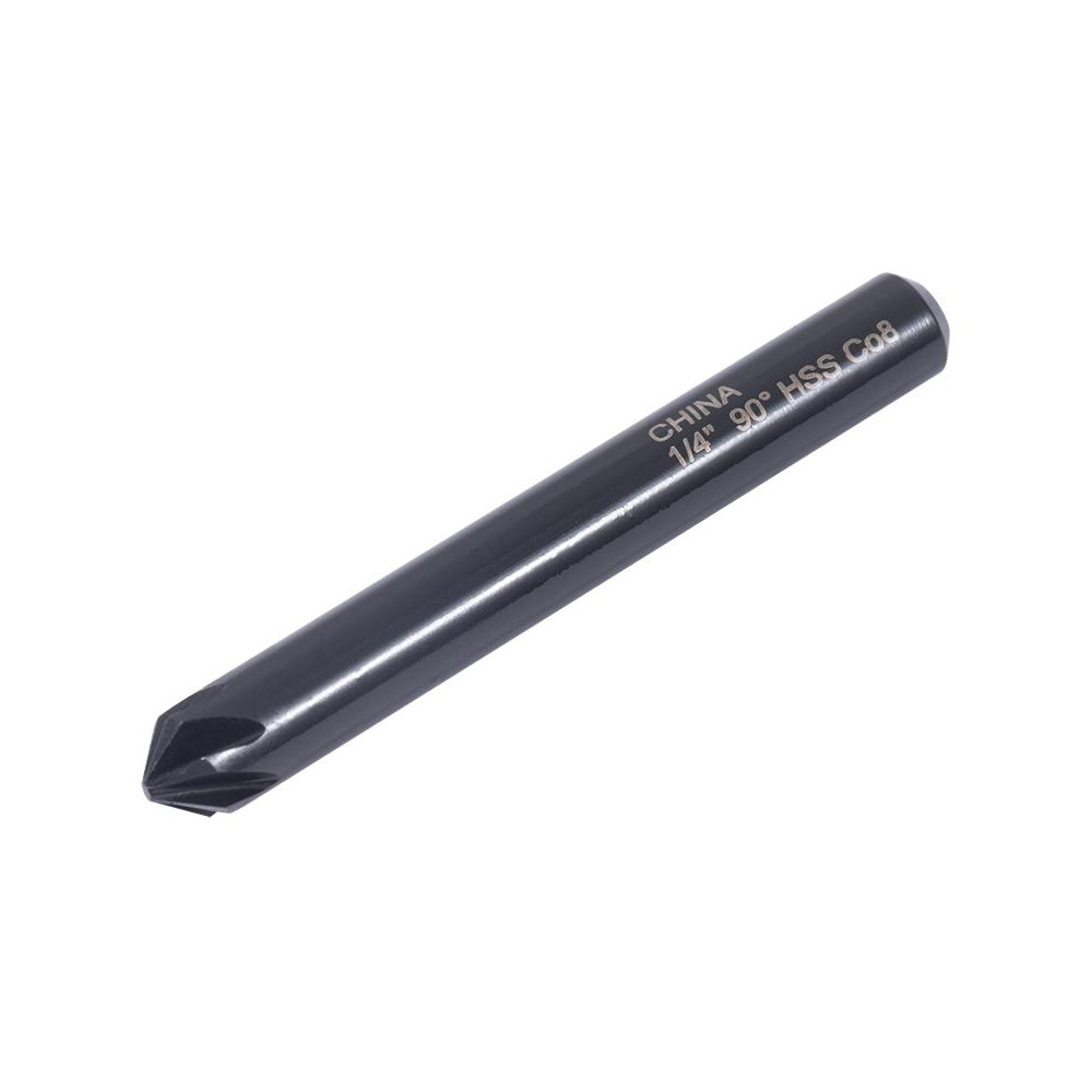 Hertel Countersink: 1/4" Head Dia, 90.00 deg Included Angle, 6 Flute, High-Speed Steel, Right Hand Cut - GX89330591